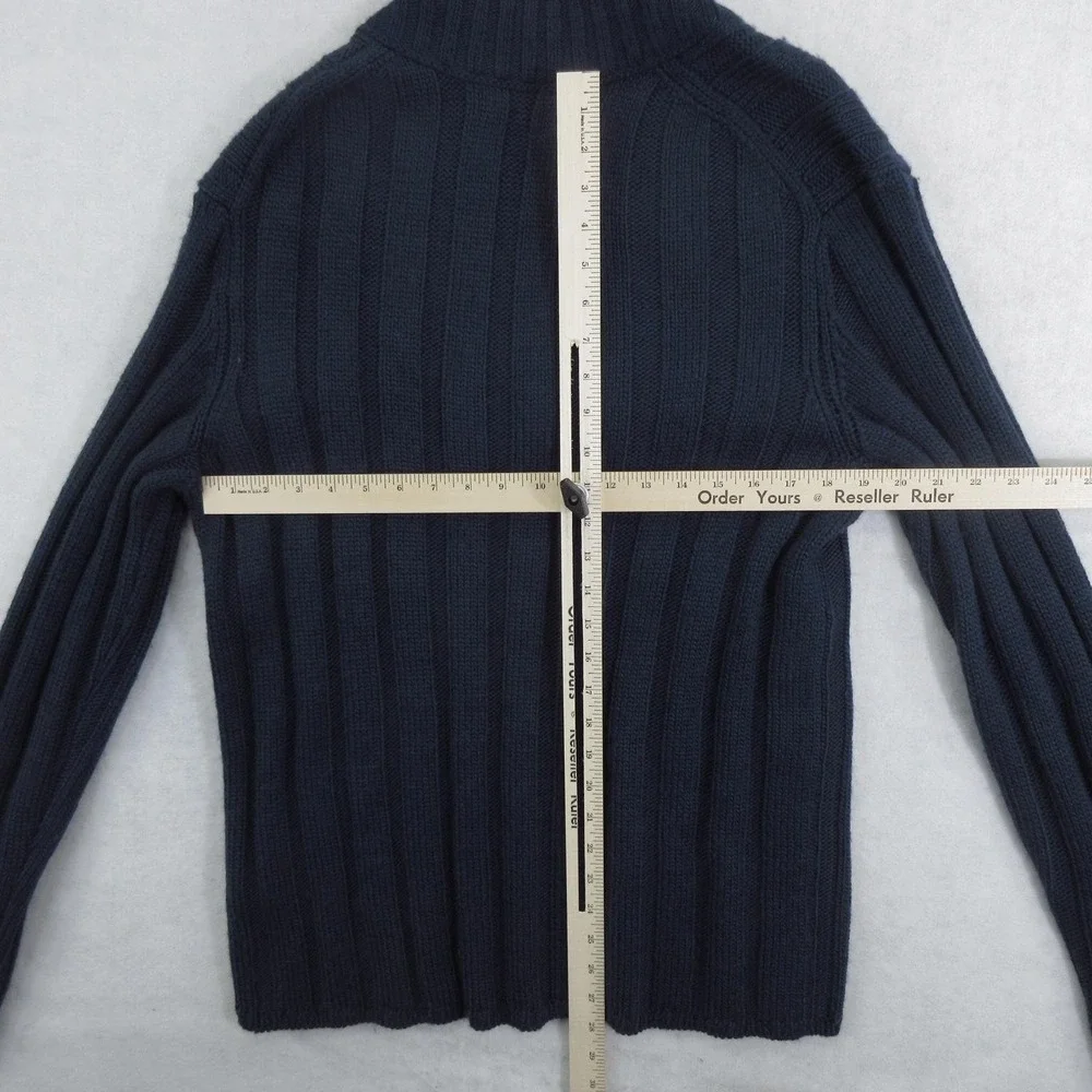 Banana Republic Sweater Mens XL Blue Rib Shawl Collar Wool Blend Pullover New